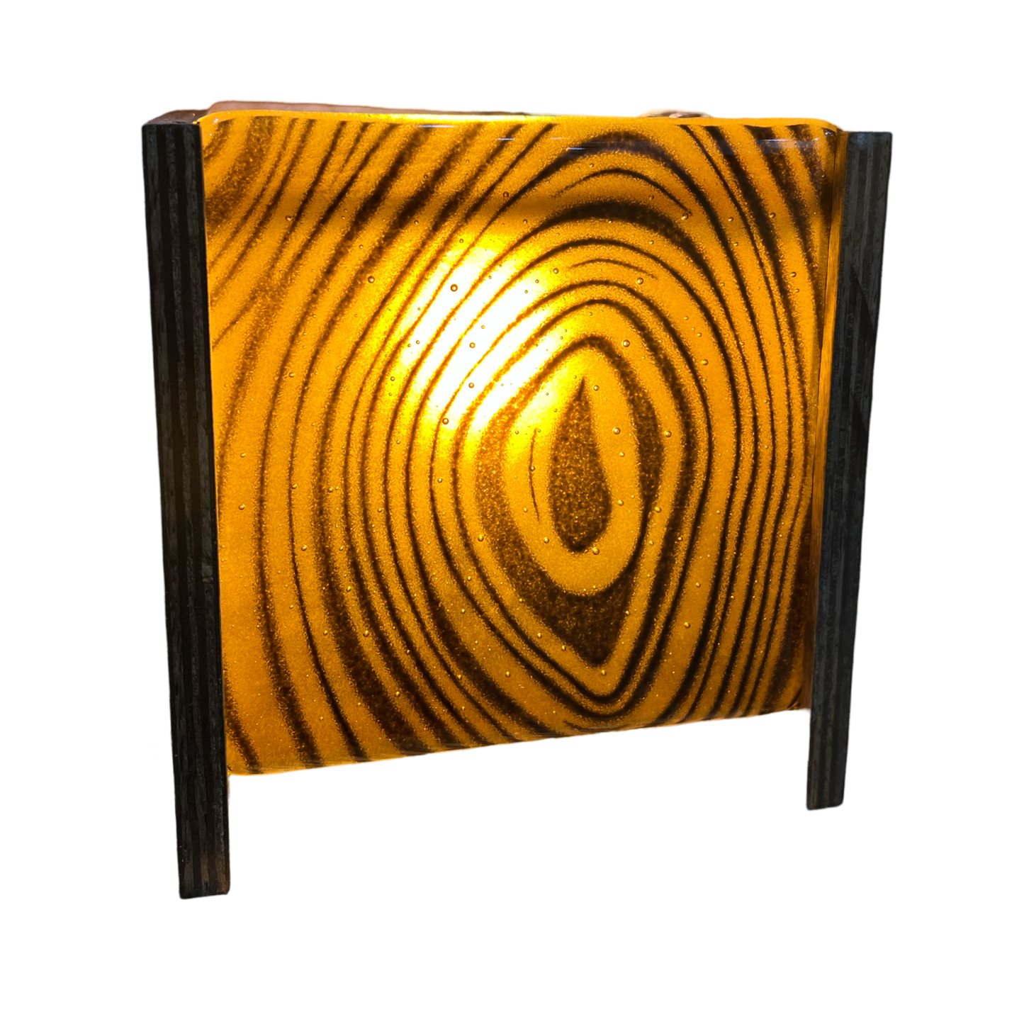 Amber & Green Fern Mosaic + Wood Grain 6" Story Light