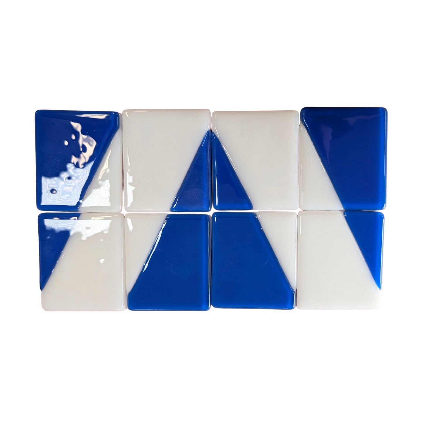 Blue Geometric Puzzle Coaster Set