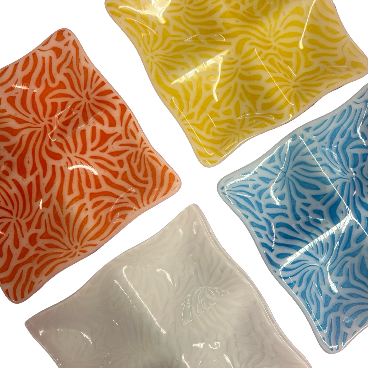 Abstract Botanical Print Quad Dish
