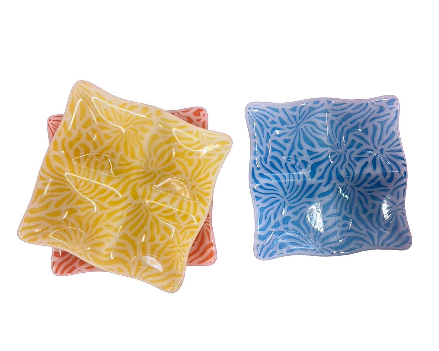 Abstract Botanical Print Quad Dish