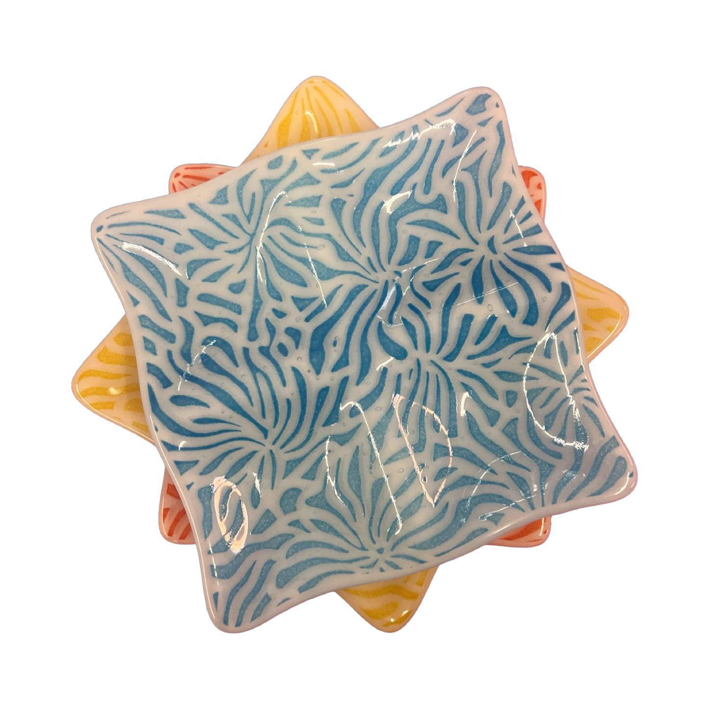 Abstract Botanical Print Quad Dish