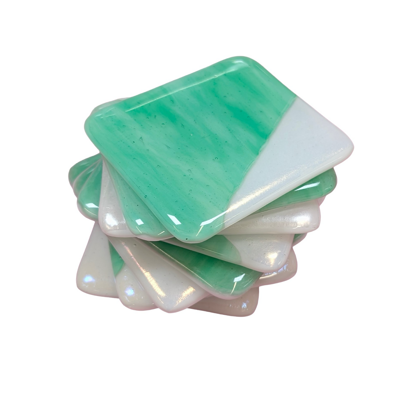 Green Geometric Puzzle Coaster Set