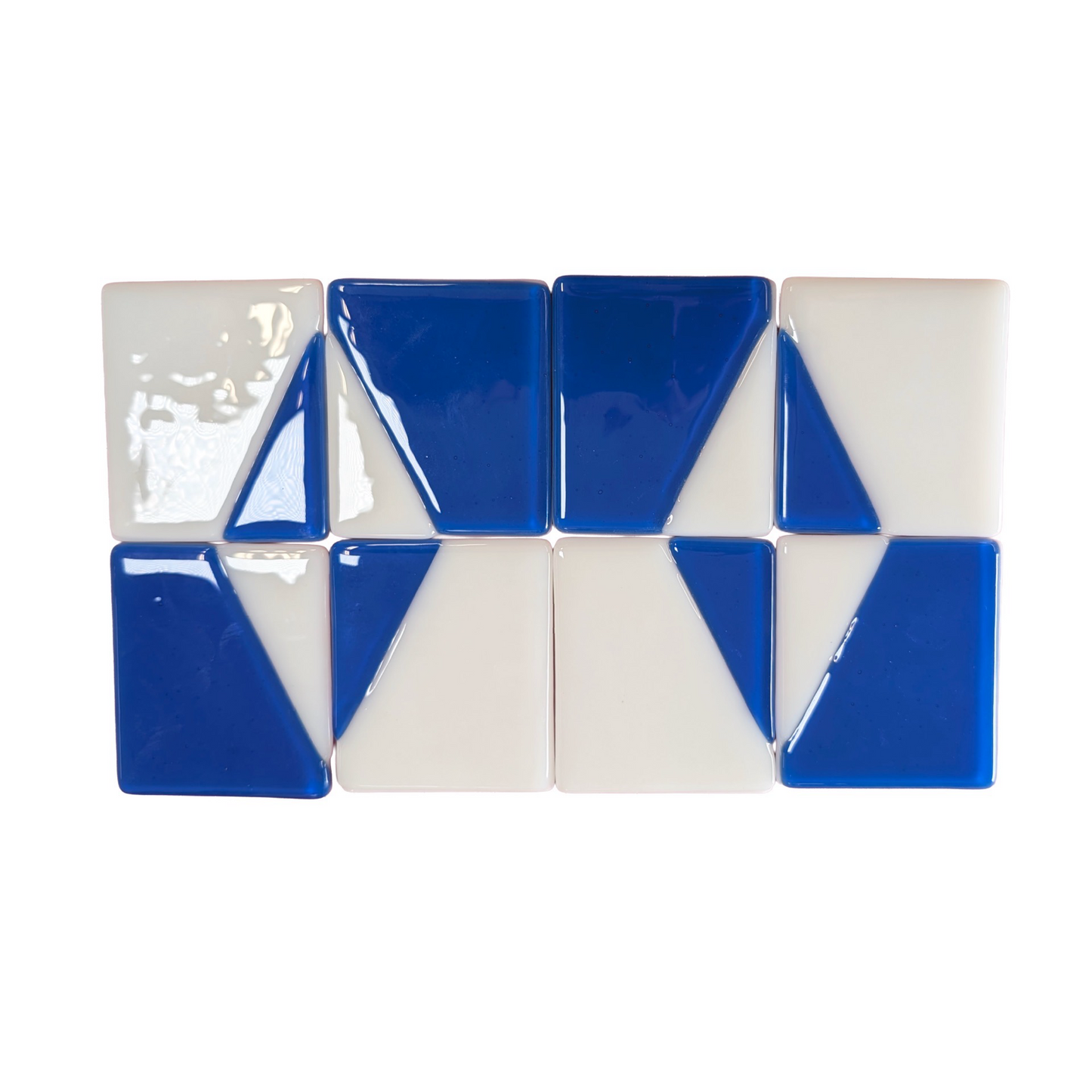Blue Geometric Puzzle Coaster Set