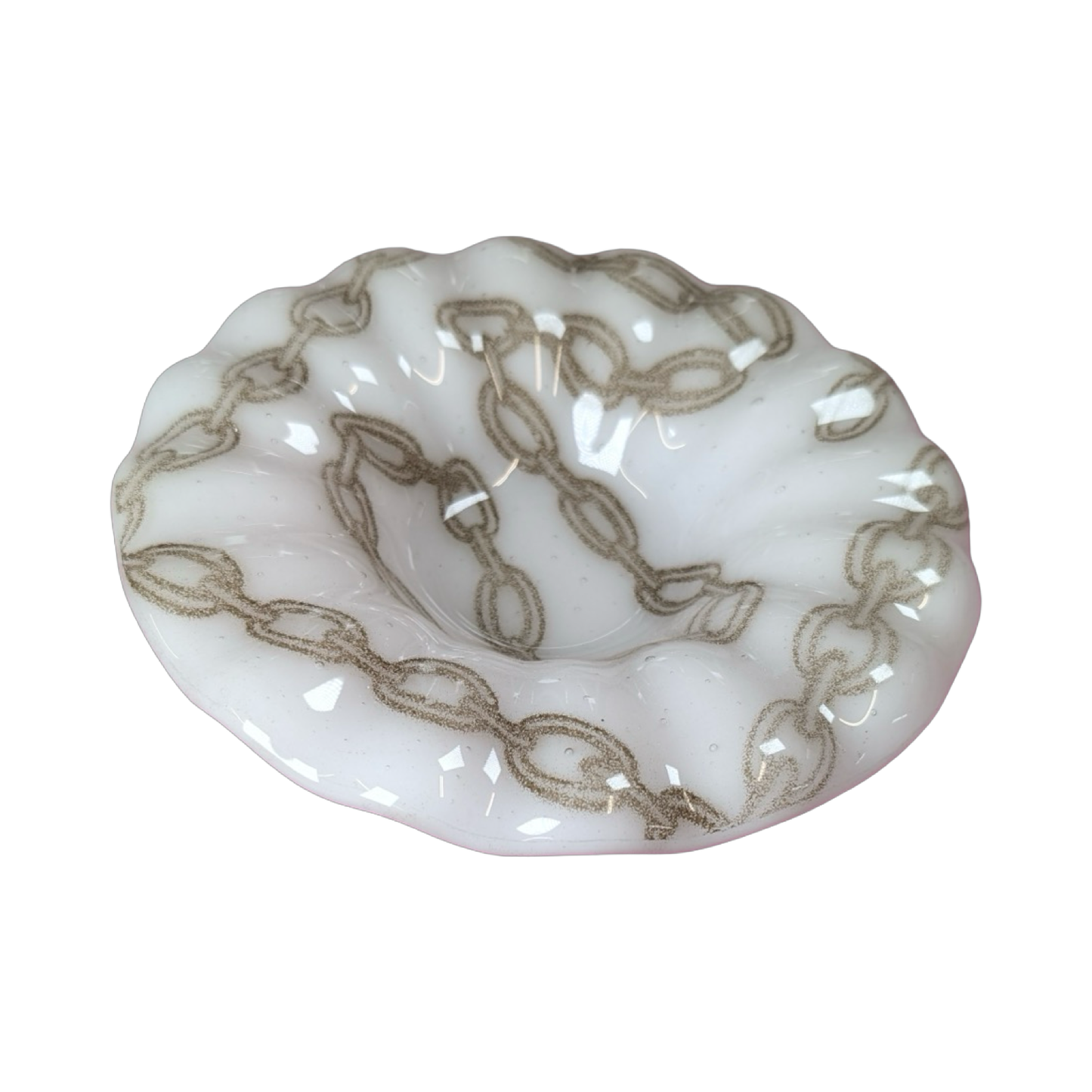 Rippled Glass Chain Bowl