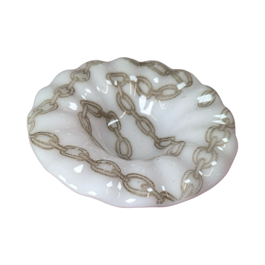 Rippled Glass Chain Bowl