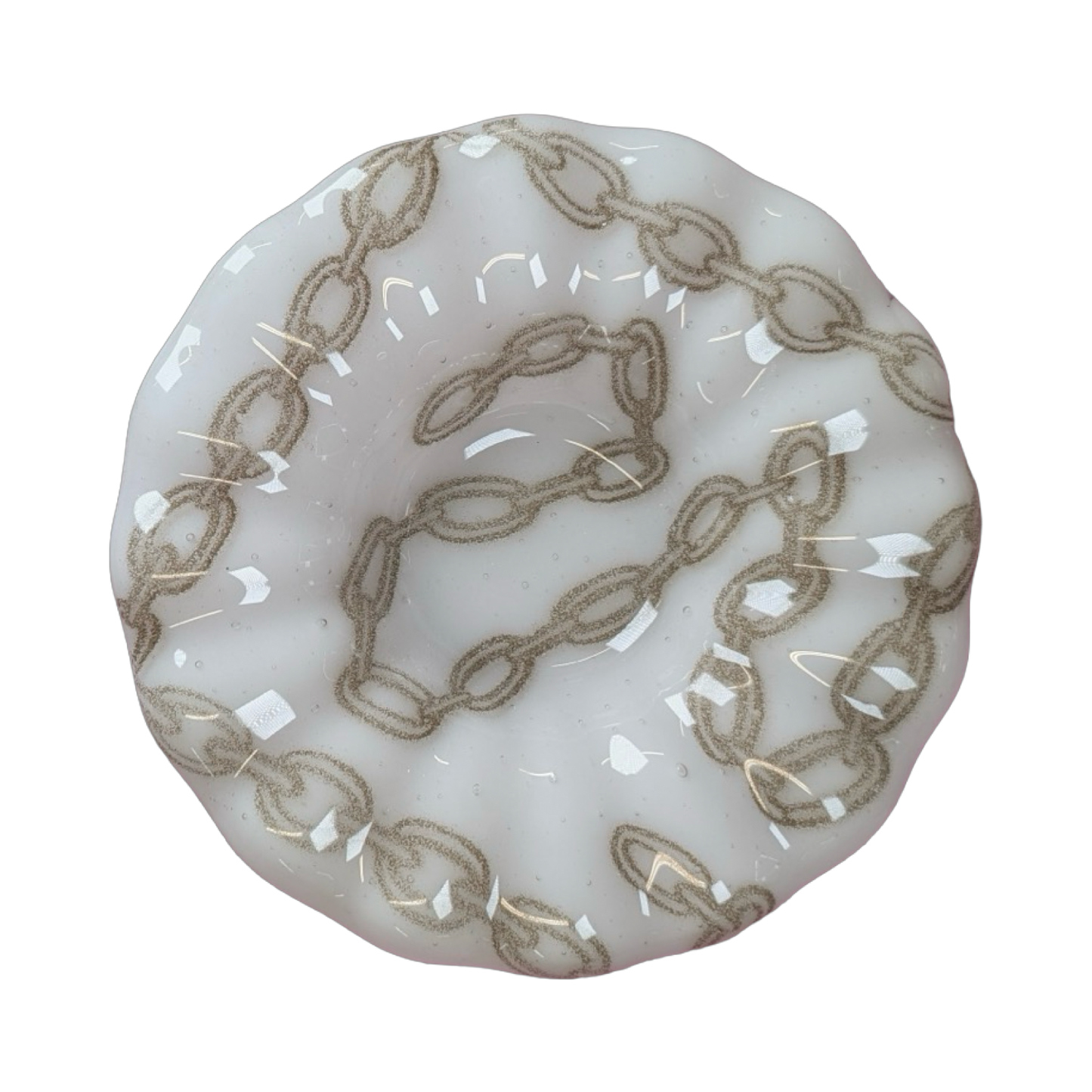 Rippled Glass Chain Bowl