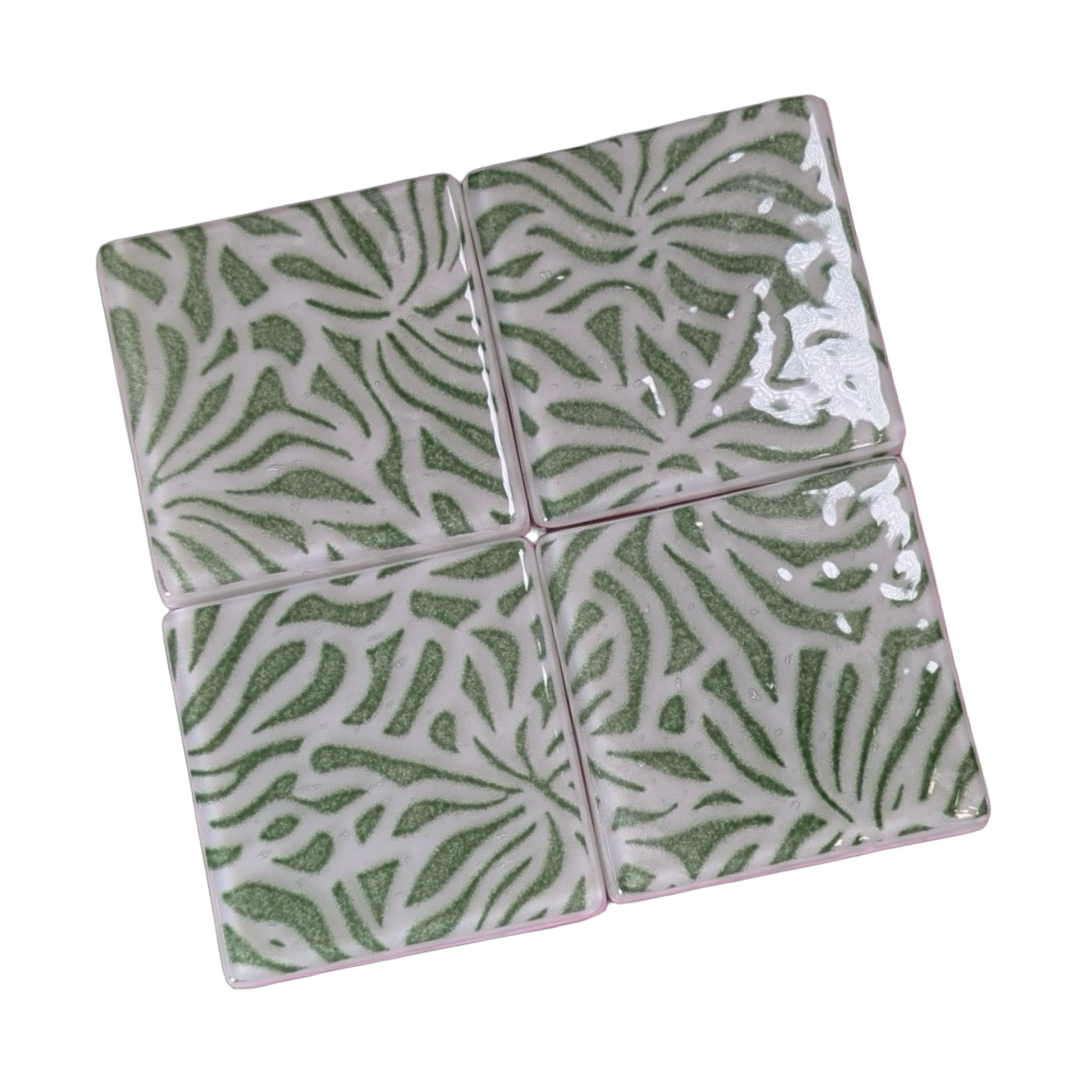 Abstract Botanical Puzzle Coaster Set